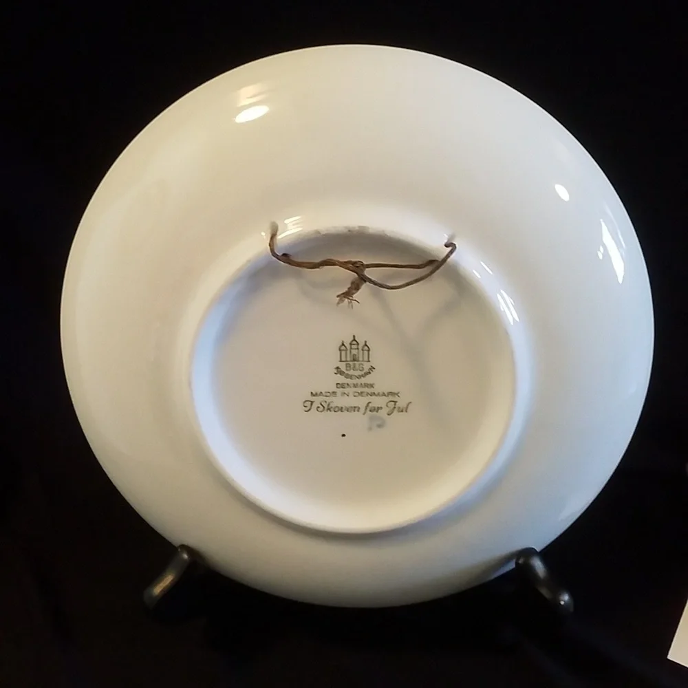 PLATE Bing & Grondahl Copenhagen 1965 JULE AFTER I Skoven for Jul Christmas - Picture 2 of 3